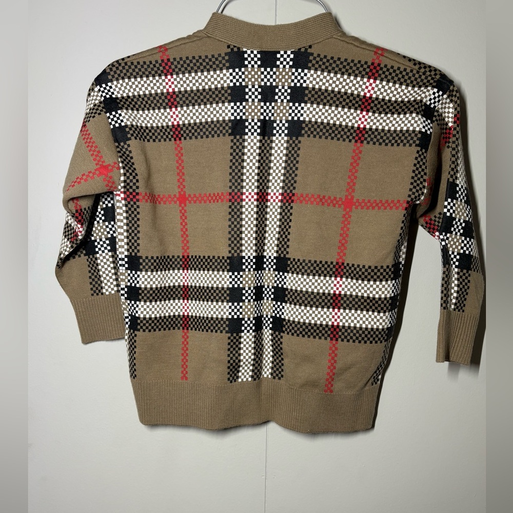 Burberry Beige Knit Top with Check Detail - Picture 4 of 6